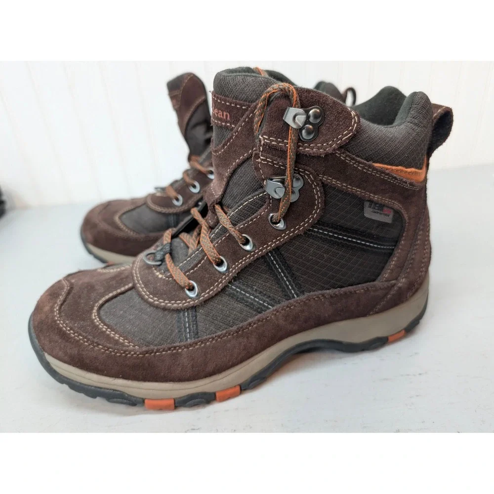 LL Bean Snow Sneaker Waterproof Insulated Boots Men's 9.5 Wide Brown 296512